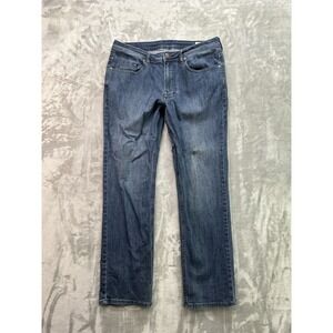 Buffalo Jackson Straight Stretch Mid Rise Jeans Mens Sz 34x32  Blue Guys Grunge